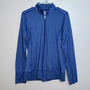 Cutter & Buck Jacket Womens MEDIUM Blue CB DryTec Edge Golf Full Zip Long Sleeve